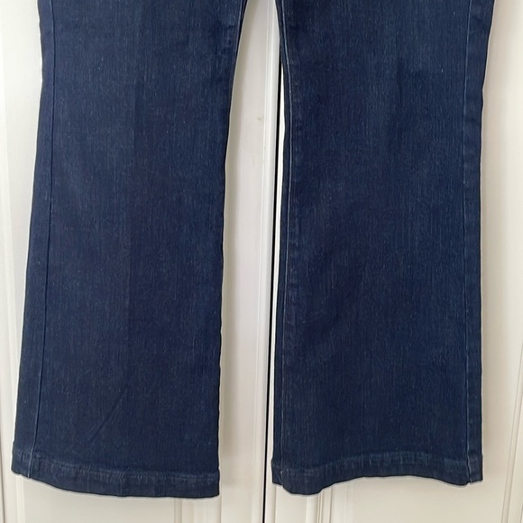 Ann Taylor Factory blue denim dressy jean trousers wide leg high rise sz 8p - Picture 14 of 15